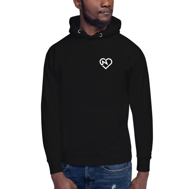 Heart logo unisex hoodie